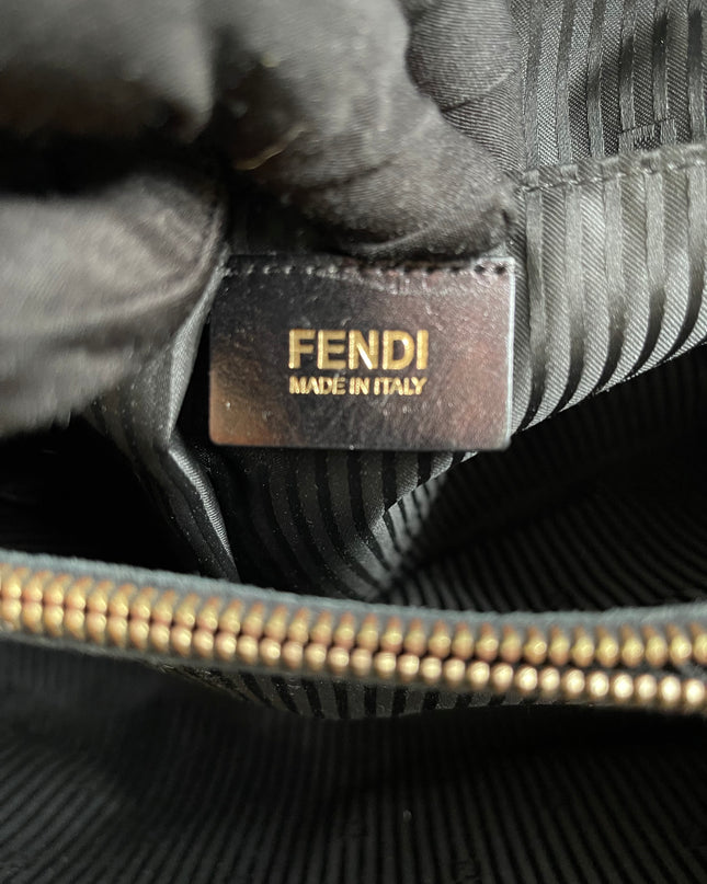 Preloved Fendi 2 Jours Bag Medium in Black w/initial