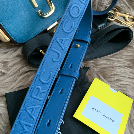 Marc Jacobs | Snapshot Studs Camera Bag In Multicolor Petrol Blue Polyurethane Coated Calfskin