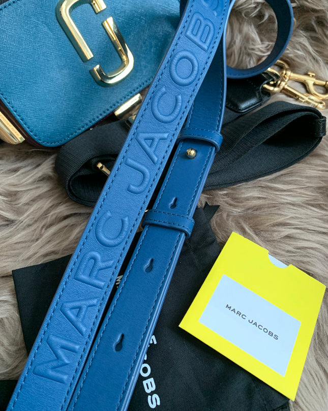 Marc Jacobs | Snapshot Studs Camera Bag In Multicolor Petrol Blue Polyurethane Coated Calfskin