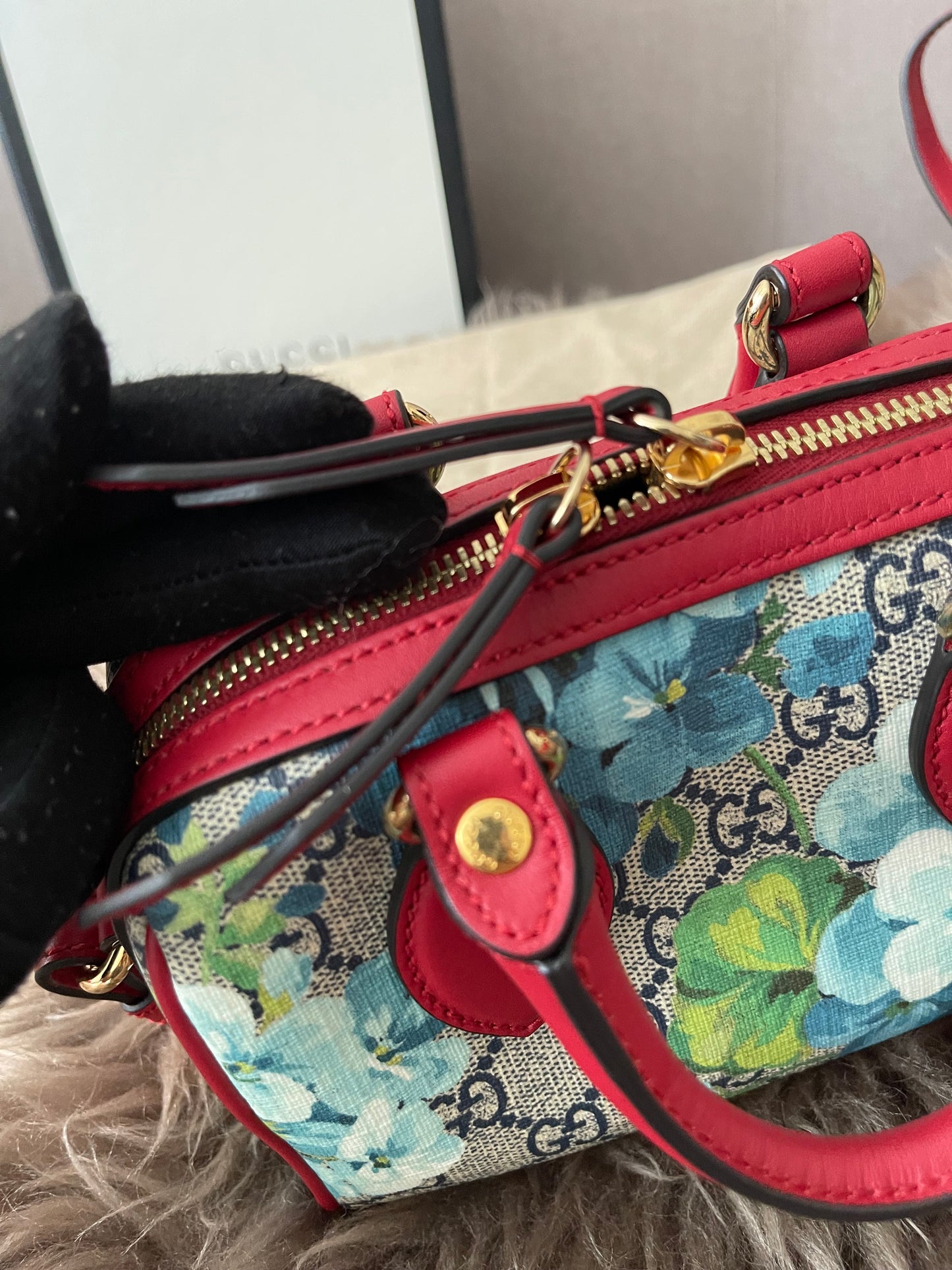Preloved Authentic Gucci GG Blooms Mini Boston Bag