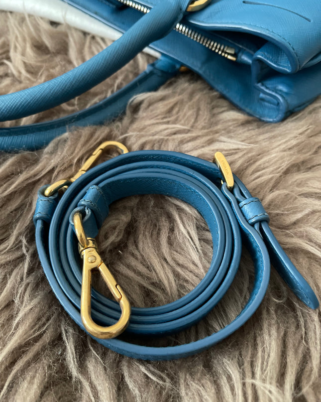 Preloved Authentic Prada Light Blue Galleria Tote Bag