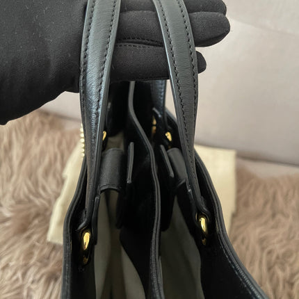 Preloved Authentic Rank A Gucci Horsebit 1955 tote bag in black leather