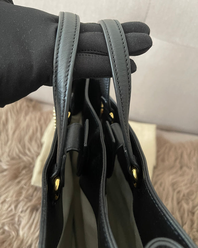 Preloved Authentic Rank A Gucci Horsebit 1955 tote bag in black leather
