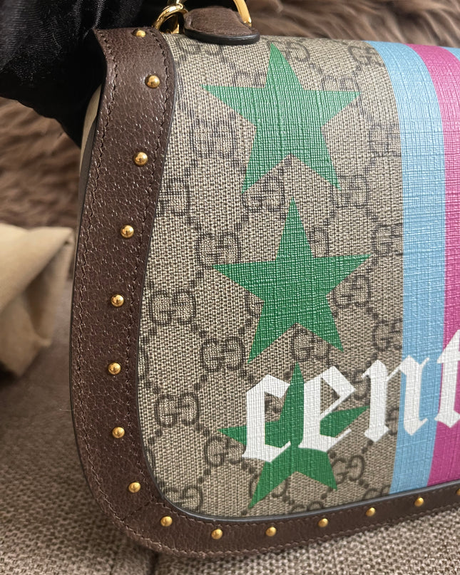 Preloved Authentic Gucci GG Supreme Canvas Leather and Python Medium Bamboo 1947 Top Handle Bag