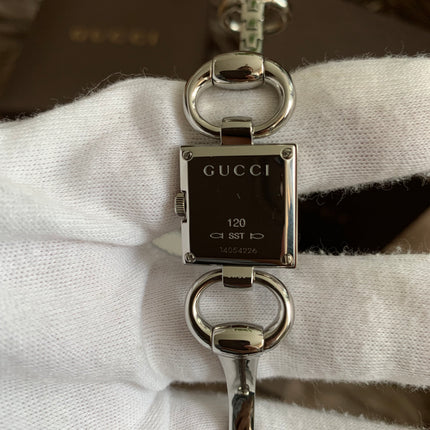 Gucci Tornavoni Women's Watch, 0.7 inch (18 mm), Quartz, White Pearl YA120517
