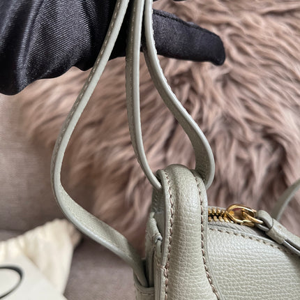 Preloved Authentic Polène Numéro Un Nano – Sage Green Textured Leather