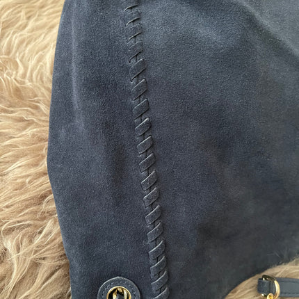 Authentic Preloved Tory Burch Marion Suede Tote