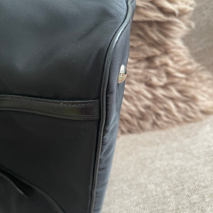 Preloved Authentic Prada Tessuto Nylon Tote Bag Black with Crossbody Strap