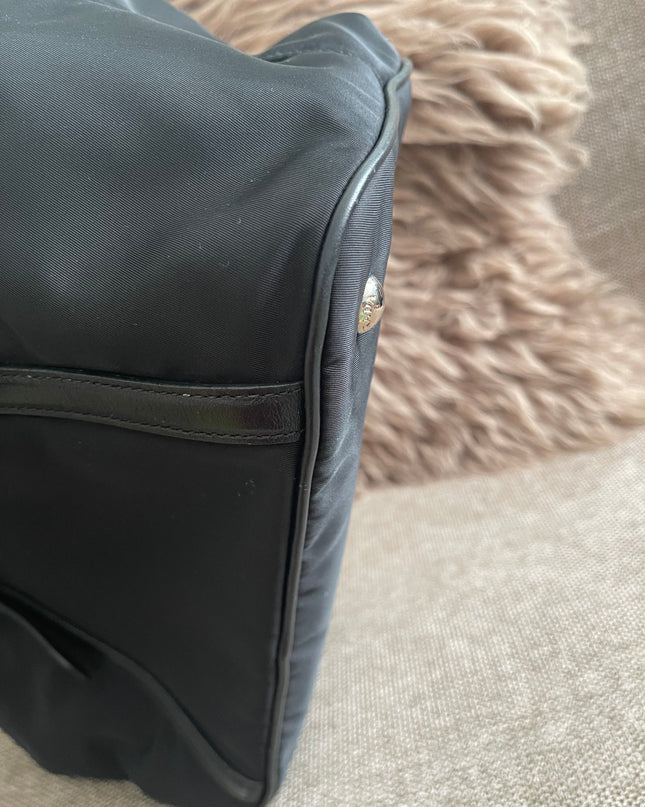 Preloved Authentic Prada Tessuto Nylon Tote Bag Black with Crossbody Strap