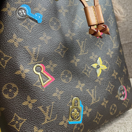 Preloved Authentic Louis Vuitton NéoNoé BB — Monogram Love Lock (Limited Edition)
