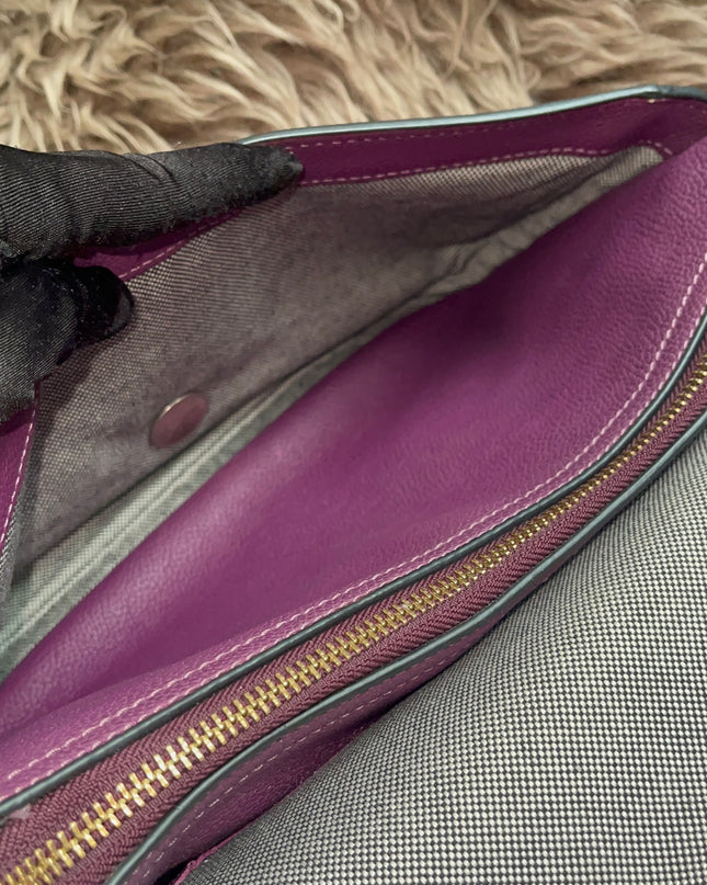 Preloved Authentic Marc Jacobs Interlock Saddle Bag in Plum