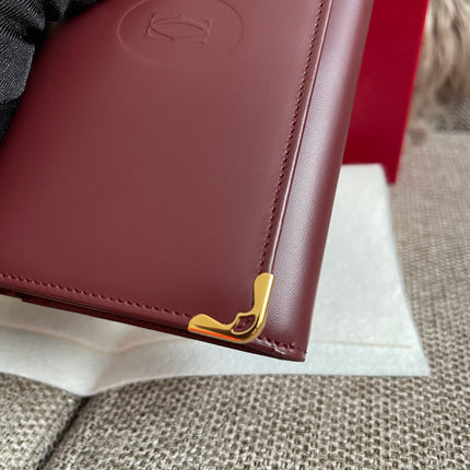 Preloved Authentic Cartier Must de Cartier Long Wallet in Bordeaux