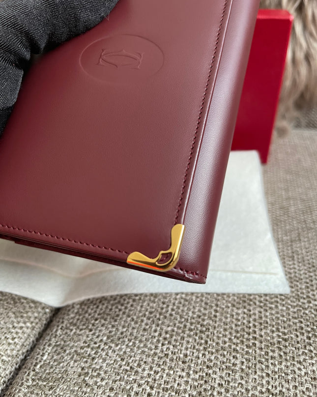 Preloved Authentic Cartier Must de Cartier Long Wallet in Bordeaux