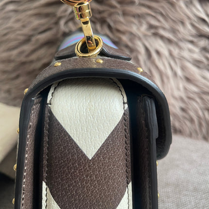 Preloved Authentic Gucci GG Supreme Canvas Leather and Python Medium Bamboo 1947 Top Handle Bag