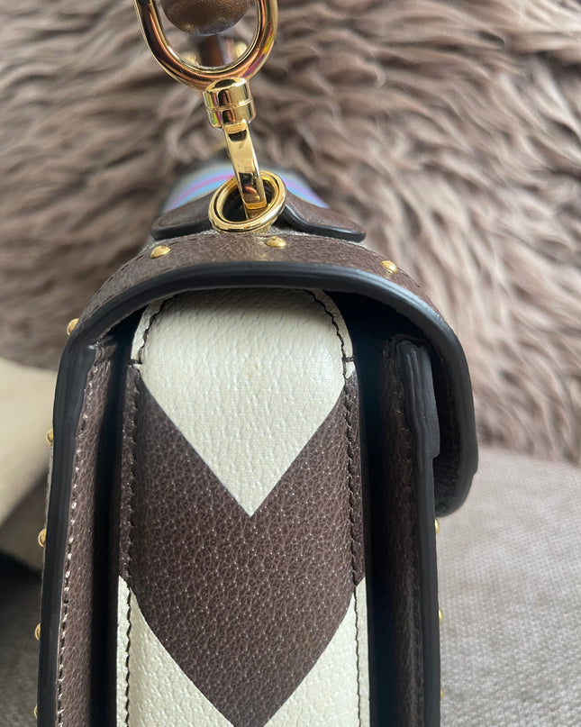Preloved Authentic Gucci GG Supreme Canvas Leather and Python Medium Bamboo 1947 Top Handle Bag