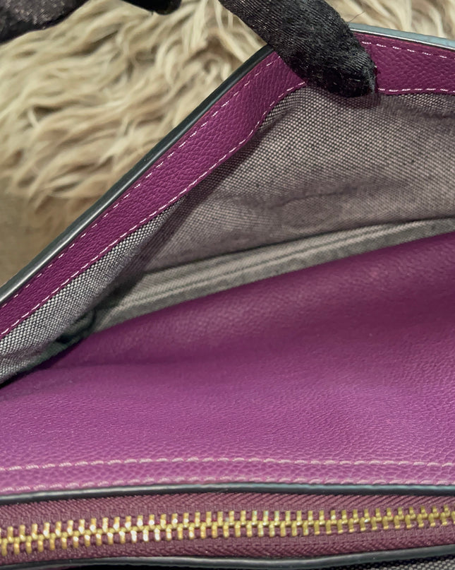 Preloved Authentic Marc Jacobs Interlock Saddle Bag in Plum