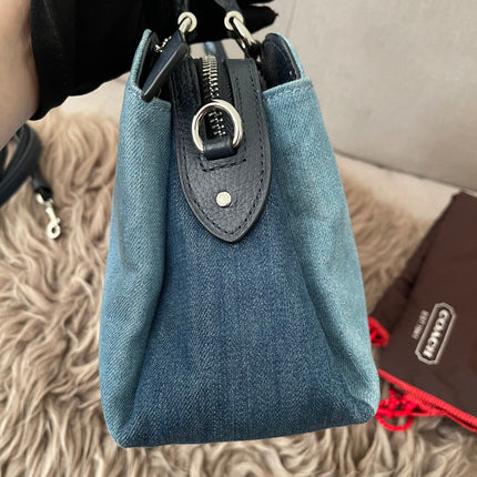 Authentic Preloved Coach Mini Lillie Carryall (Denim Multi)
