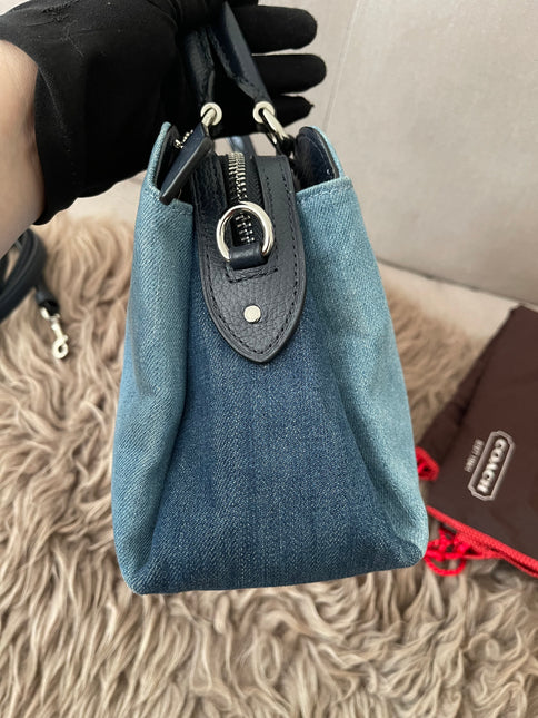 Authentic Preloved Coach Mini Lillie Carryall (Denim Multi)