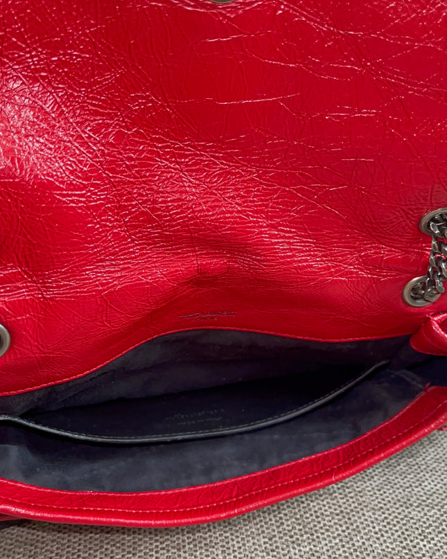 Preloved Authentic Saint Laurent Niki Baby Shoulder Bag — Red