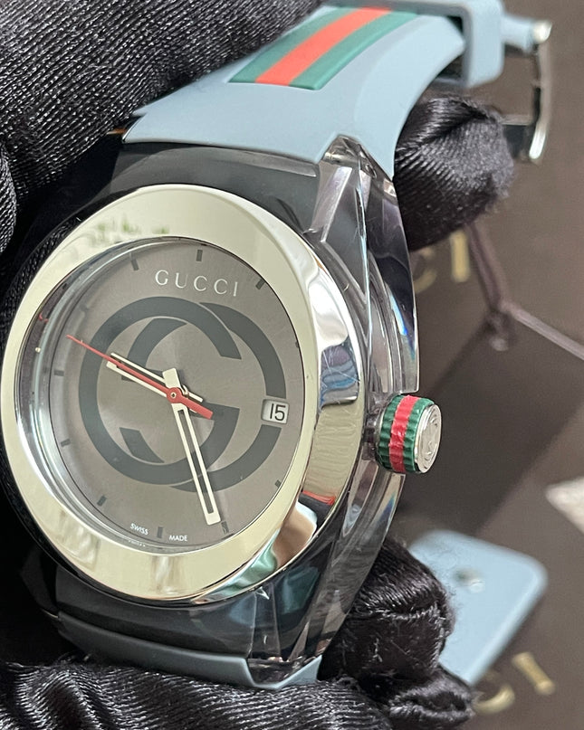 Preoved Authentic Gucci Sync Watch Grey Full Set with Box