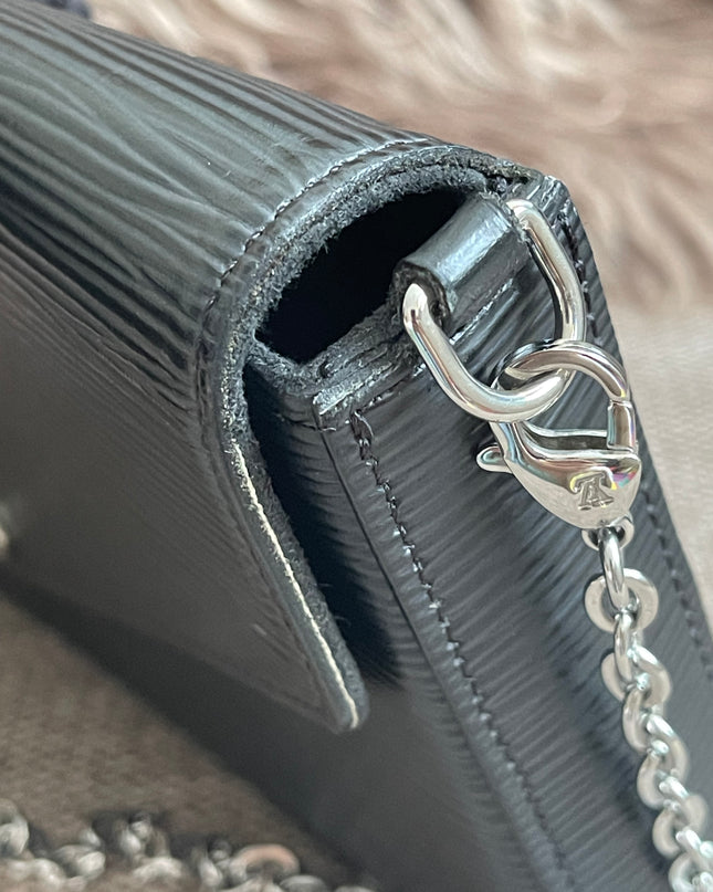 Preloved Authentic Louis Vuitton Félicie Pochette in Black Epi Leather