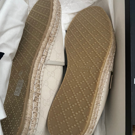Authentic Preloved Gucci Cream Canvas Espadrilles for men sz 7.5