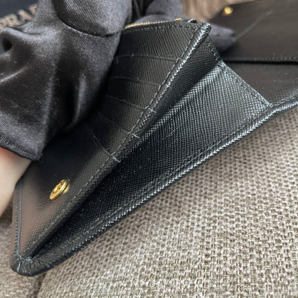 Preloved Authentic Prada Organizer Wallet — Saffiano Leather