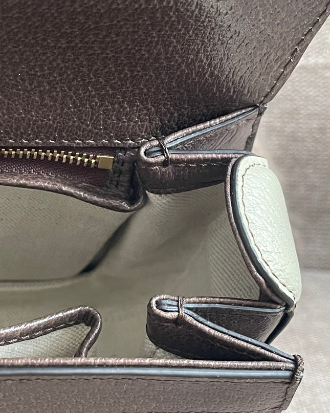 Preloved Authentic Gucci GG Supreme Canvas Leather and Python Medium Bamboo 1947 Top Handle Bag