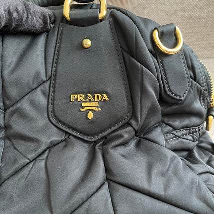 Preloved Authentic Prada Quilted Nylon Tessuto Bomber Bag – Black