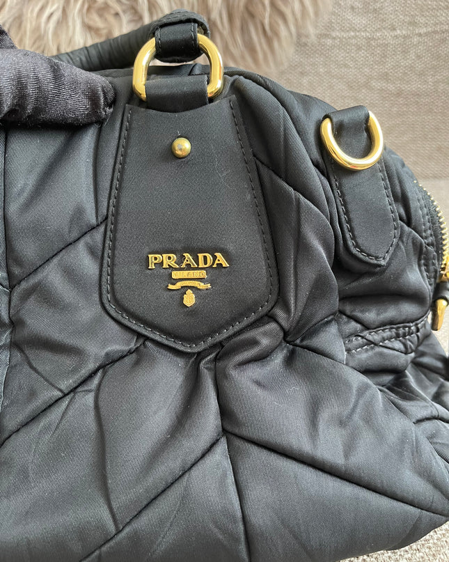 Preloved Authentic Prada Quilted Nylon Tessuto Bomber Bag – Black