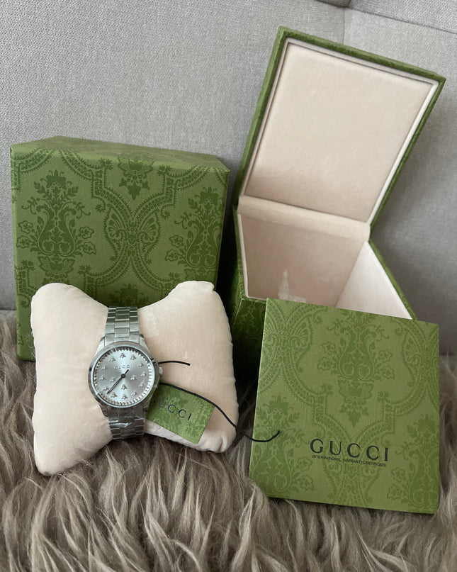 Preloved Authentic unused Gucci G-Timeless bee 32mm stainless steel watch