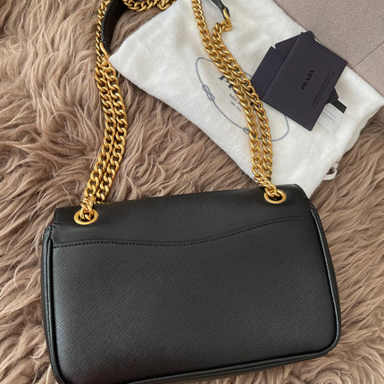 Preloved Authentic Pattina Flap Shoulder Bag Saffiano Leather Small crossbody bag