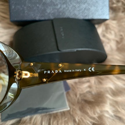 Prada Brown Oversized Oval Frame Sunglasses
