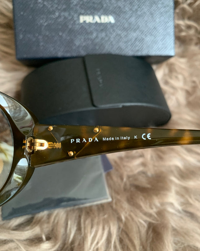 Prada Brown Oversized Oval Frame Sunglasses