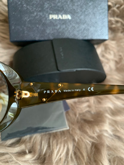 Prada Brown Oversized Oval Frame Sunglasses