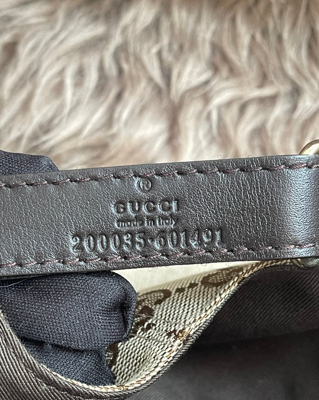 Preloved Authentic Gucci GG Canvas Baseball Cap with Web Stripe — Beige/Brown Monogram