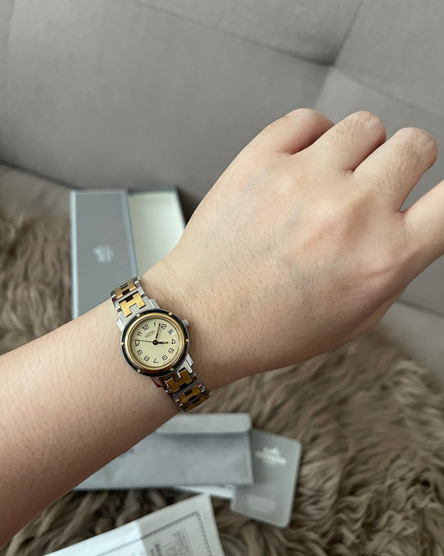 Preloved Authentic Hermès Clipper Watch (2-Tone)
