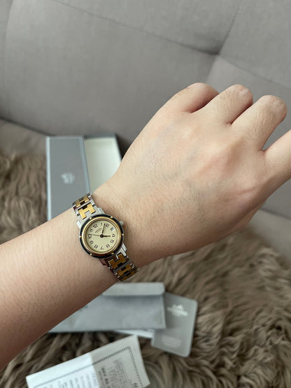 Preloved Authentic Hermès Clipper Watch (2-Tone)