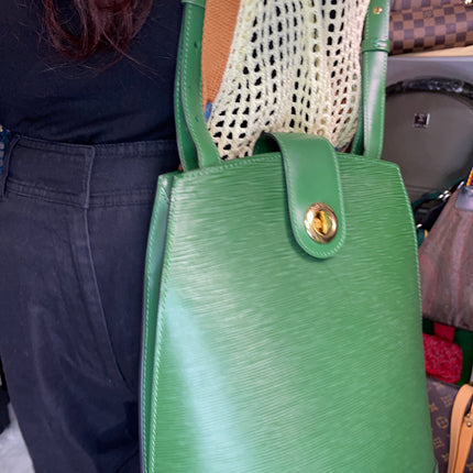 Preloved Louis Vuitton Green Epi Leather Cluny Shoulder Bag