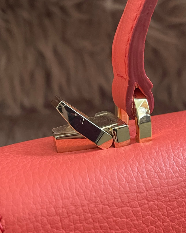 Preloved Authentic MCM Patricia Top Handle Bag – Fiesta Red with Cognac Visetos Panel