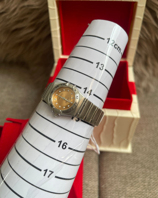 Preloved Authentic Omega Constellation Mini Cindy Crawford Orange Dial Ladies Watch
