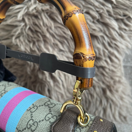 Preloved Authentic Gucci GG Supreme Canvas Leather and Python Medium Bamboo 1947 Top Handle Bag