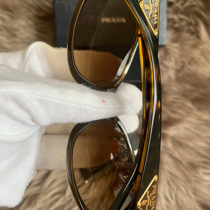 Prada Brown Oversized Oval Frame Sunglasses