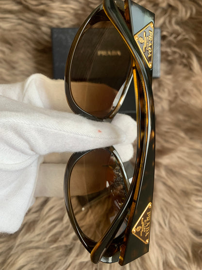 Prada Brown Oversized Oval Frame Sunglasses