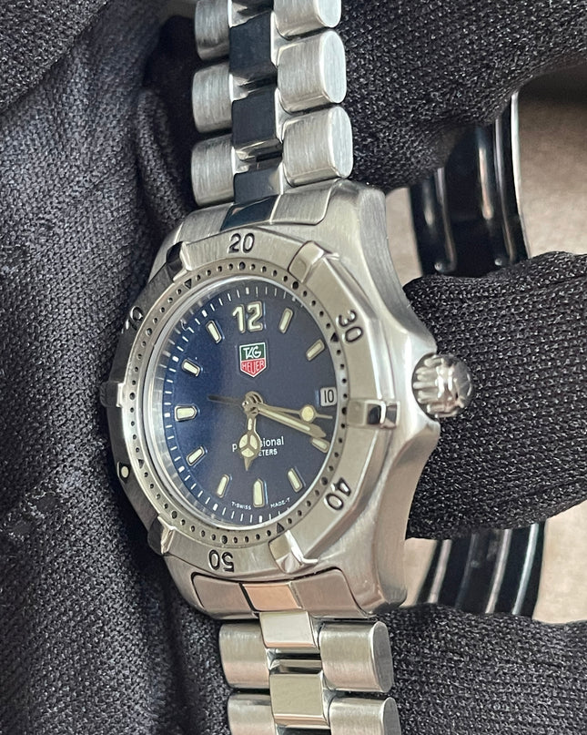 Preloved Authentic TAG Heuer Professional 200m Ladies Watch — Stainless Steel, Blue Dial