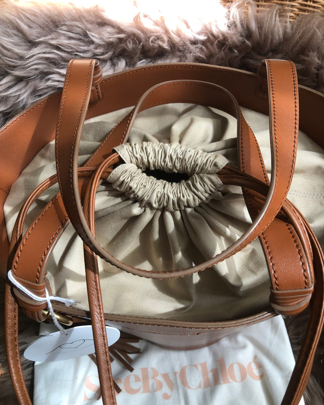 Preloved SEE BY CHLOÉ Cecilia Fringed Leather Bucket Bag