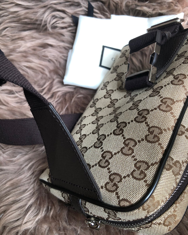Preloved Gucci Waist Belt Bag GG Canvas