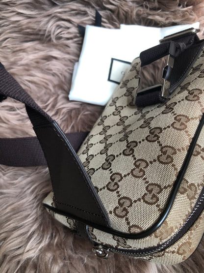 Preloved Gucci Waist Belt Bag GG Canvas