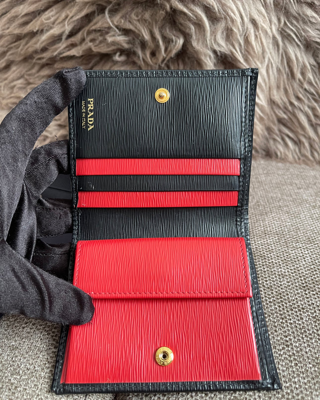 Preloved Authentic Prada Portafoglio Verticale Piccolo Small Vertical Wallet