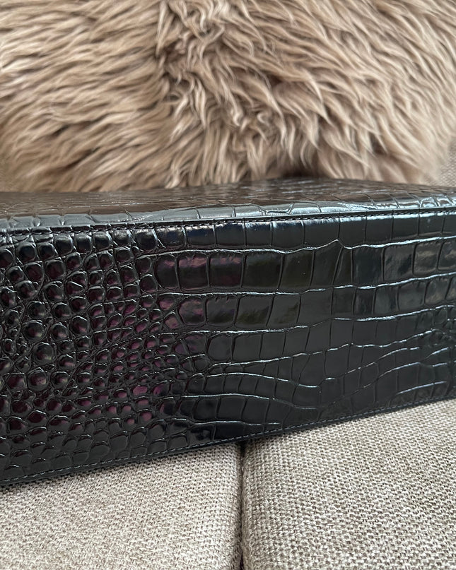 Preloved Authentic Tory Burch Britten Embossed Satchel in Black